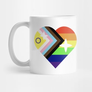 Inclusive Progress Pride Flag Heart Mug